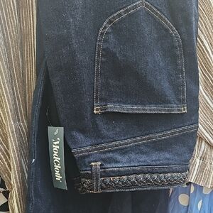 Nwt Modcloth Braided Waistband Bootcut Jeans Size 18
